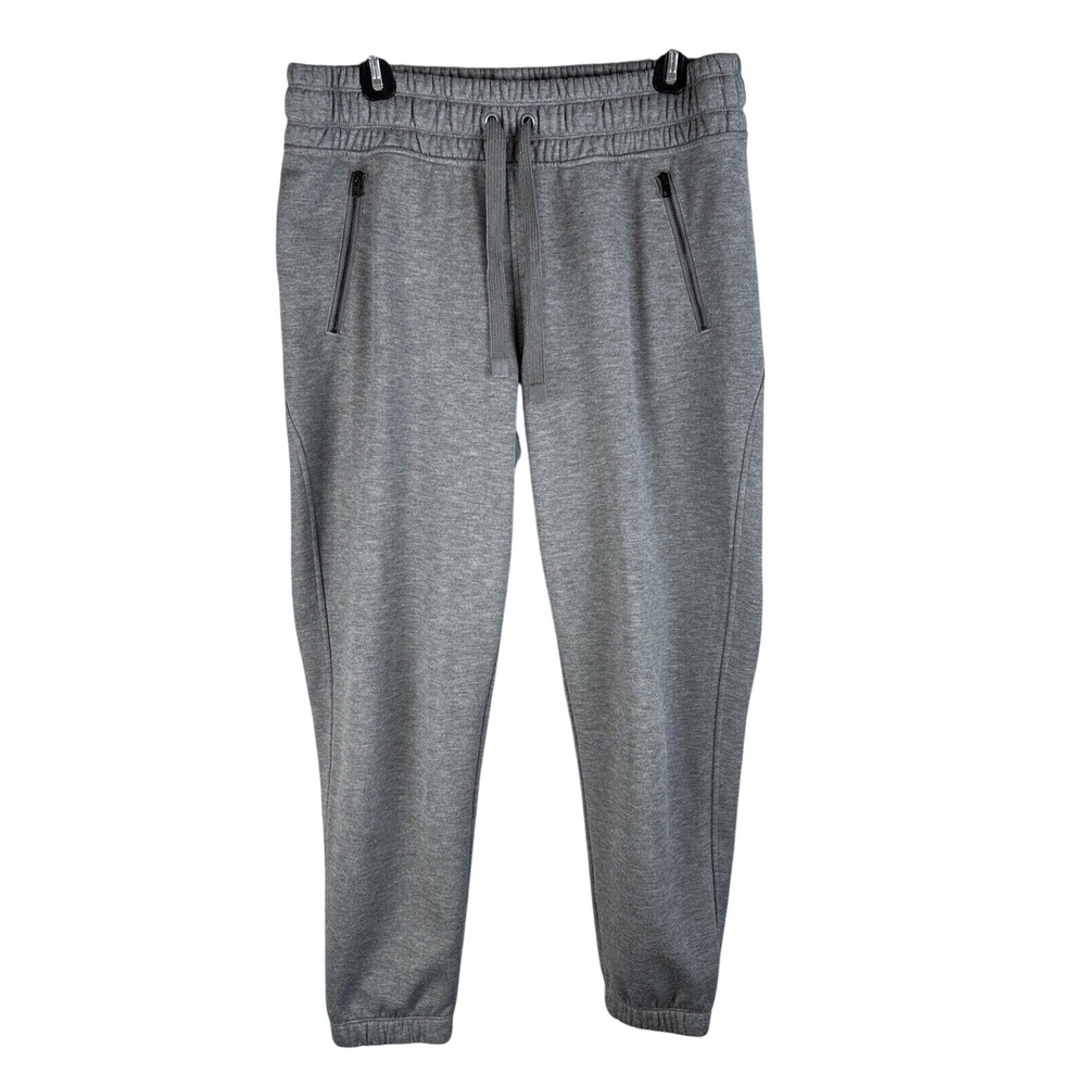 Athleta Womens Bounce Back Jogger Size L Heather Gray Modal Blend Zip Pockets